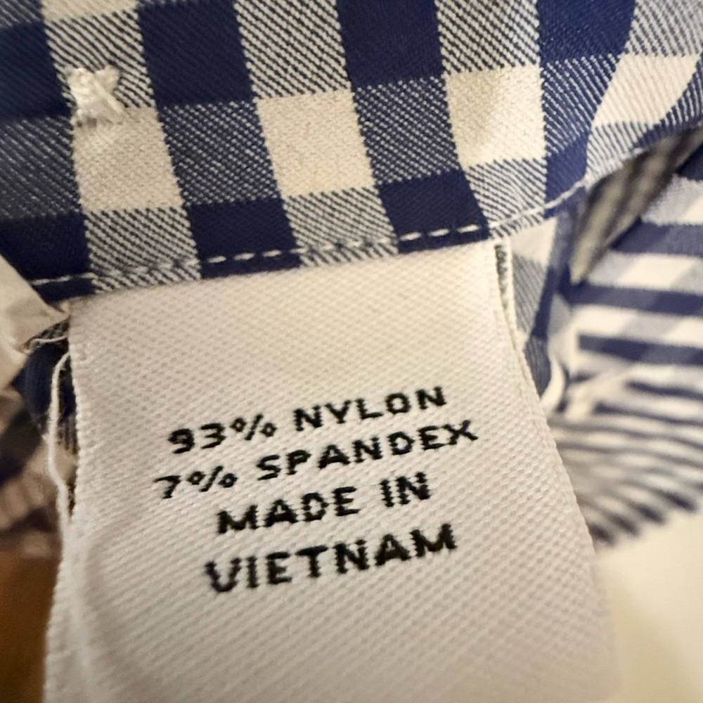 Navy Gingham Button-Down Performance Fabric Shirt… - image 5